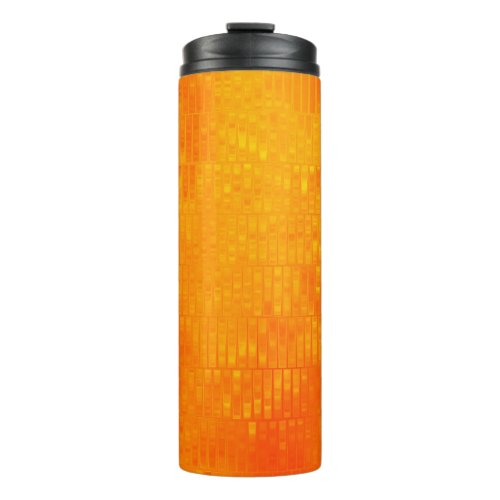 Bright abstract mosaic orange background with glos thermal tumbler