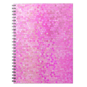Bright abstract mosaic pink with gloss notebook