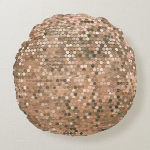 Bright abstract mosaic vintage background with glo round pillow