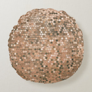 Bright abstract mosaic vintage background with glo round pillow