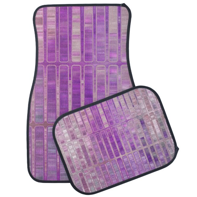 Bright abstract mosaic violet background with glos car floor mat (Set)
