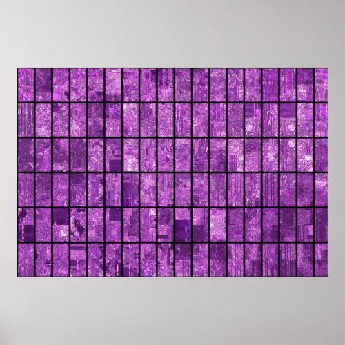 Bright abstract mosaic violet background with glos poster