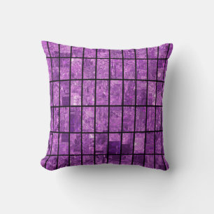 Bright abstract mosaic violet background with glos throw pillow