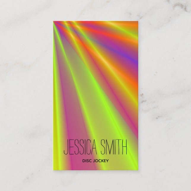 Bright Abstract Night Club Light Show DJ Business Card (Front)