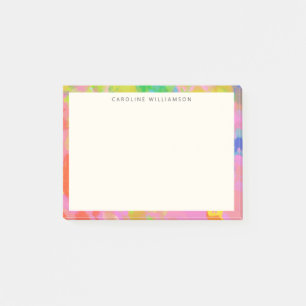 Bright Abstract Paint Border Personalized Name Post-it Notes