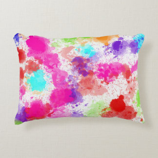 Bright Abstract Paint Splash Accent Pillow