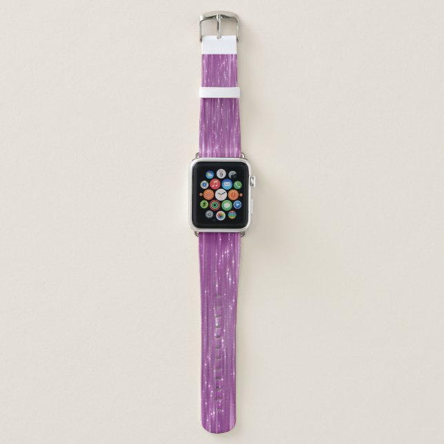 Bright abstract pink background with glitter apple watch band (Front)