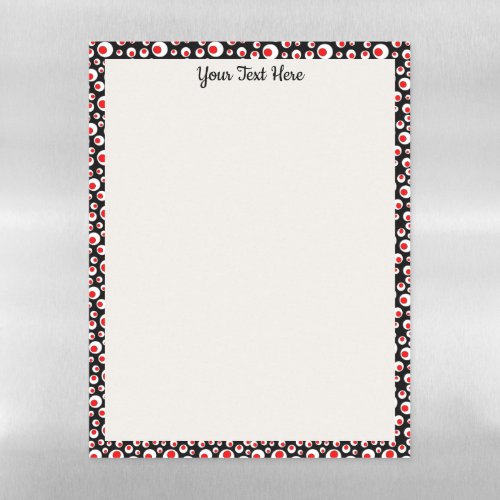 Bright Abstract Red Circles in White Black Magnetic Dry Erase Sheet
