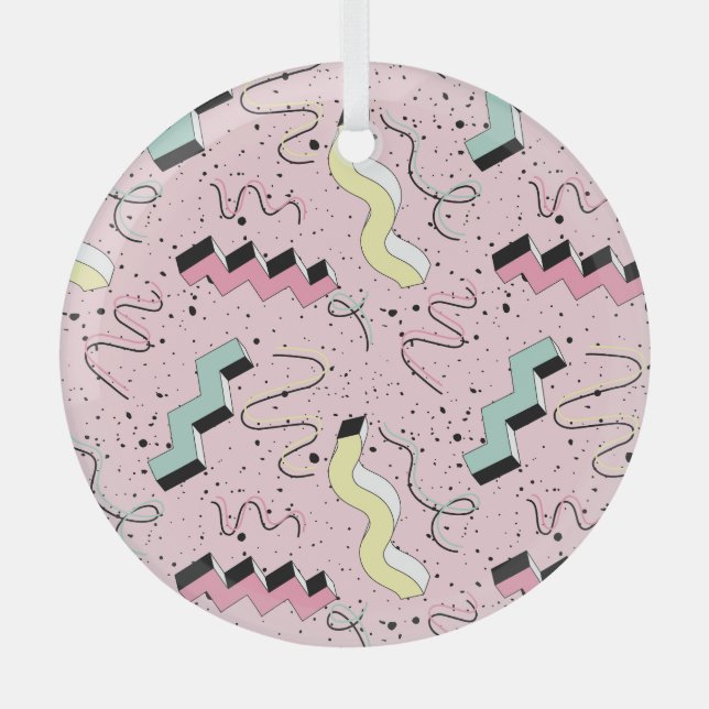 Bright abstract retro, seamless pattern. glass ornament (Front)