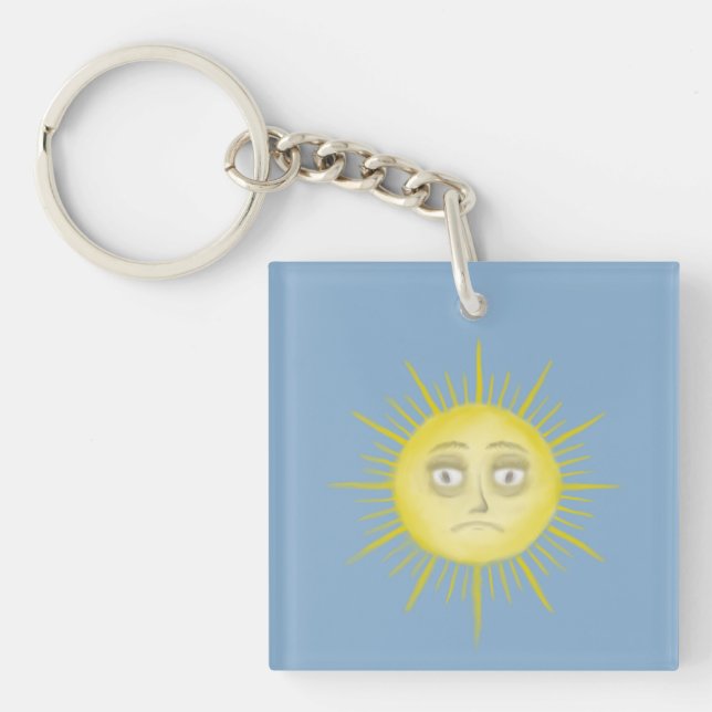 Bright Abstract Sun Art Keychain (Front)
