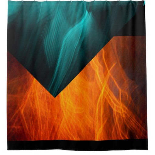 Bright Abstract Teal and Orange Shower Curtain Zazzle