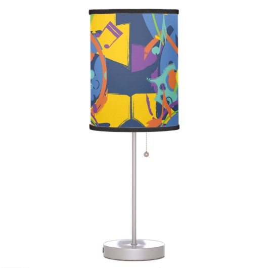 Bright Abstract Treble Clef Music Notes Table Lamp (Left)