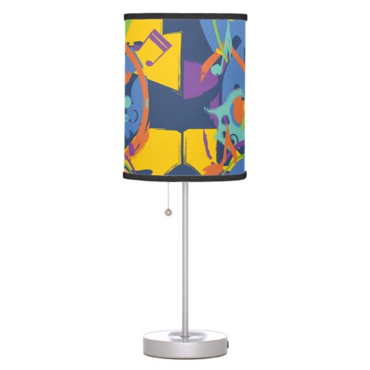 Bright Abstract Treble Clef Music Notes Table Lamp (Right)