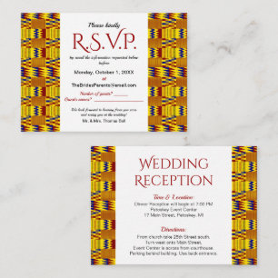 Bright African Kente K29 RSVP & Directions Enclosure Card