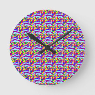 Bright African style art patterns Round Clock