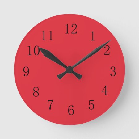 Bright Alizarin Red Kitchen Wall Clock