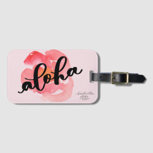Bright Aloha Abstract Flower Luggage Tag