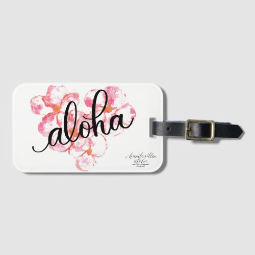 Bright Aloha Plumeria Flower Luggage Tag