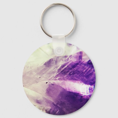 Bright Amethyst Crystal Keychain