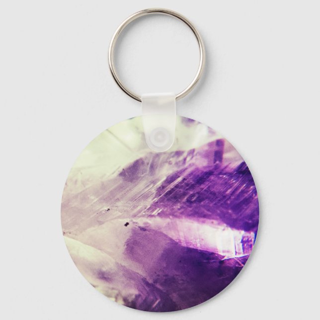 Bright Amethyst Crystal Keychain (Front)
