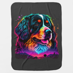 Bright and Beautiful Bernese Mountain Dog Baby Blanket