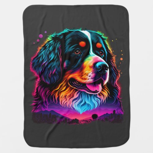 Bright and Beautiful Bernese Mountain Dog Baby Blanket