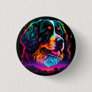 Bright and Beautiful Bernese Mountain Dog Button