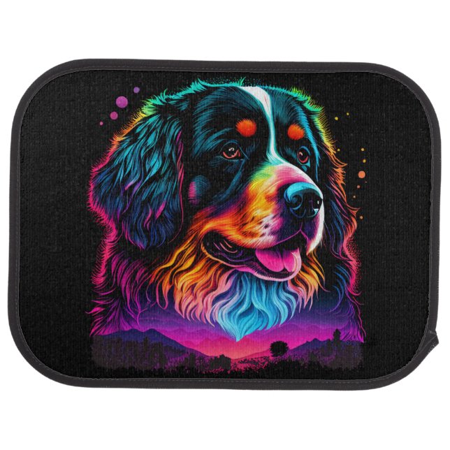 Bright and Beautiful Bernese Mountain Dog Car Floor Mat (Rear)