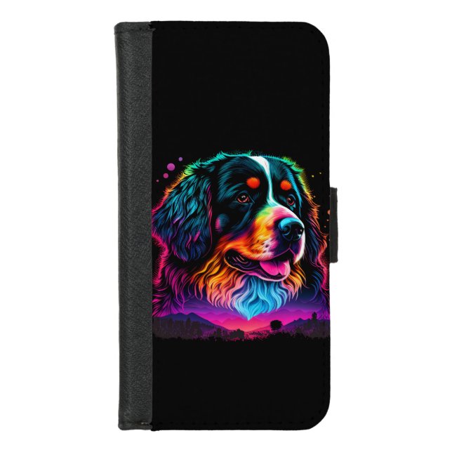 Bright and Beautiful Bernese Mountain Dog iPhone Wallet Case (Front)