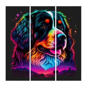 Bright and Beautiful Bernese Mountain Dog Triptych