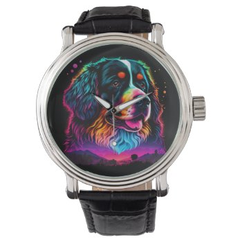 Bright And Beautiful Bernese Mountain Dog Watch by moon14 at Zazzle