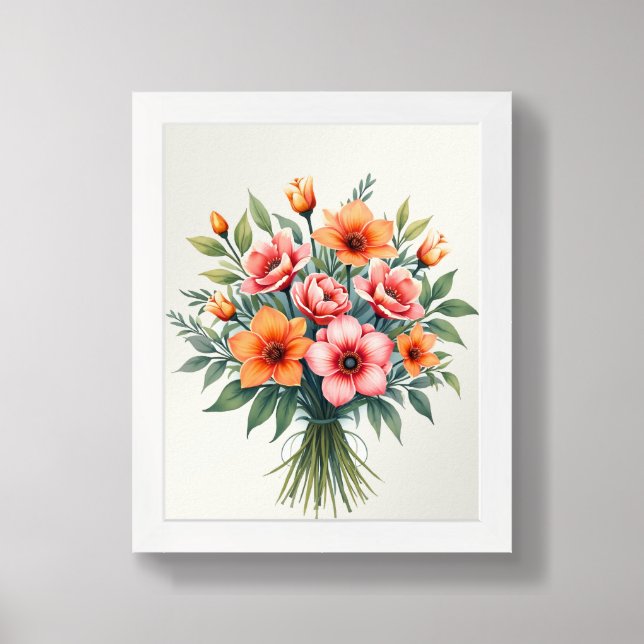 Bright and beautiful bouquet wall art (Framed Front)