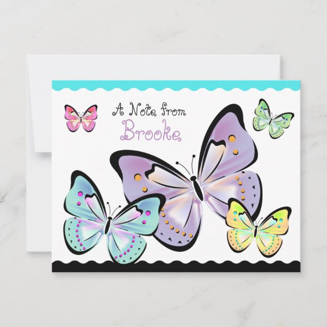 Bright and Beautiful Butterfly Note Card (Front)