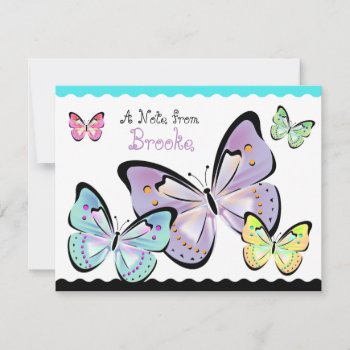 Bright And Beautiful Butterfly Note Card by MissNNick at Zazzle