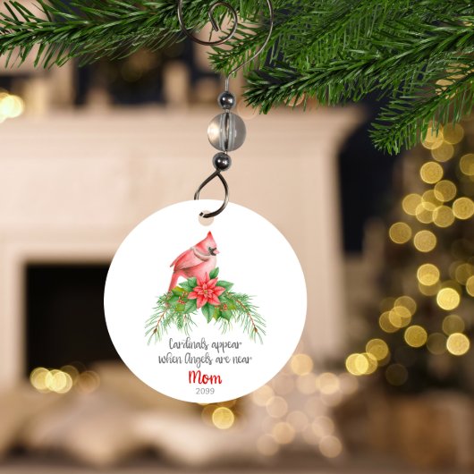 Bright and Beautiful Cardinal Memorial Ornament (Front)