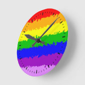Bright and beautiful Rainbow Round Clock (Angle)