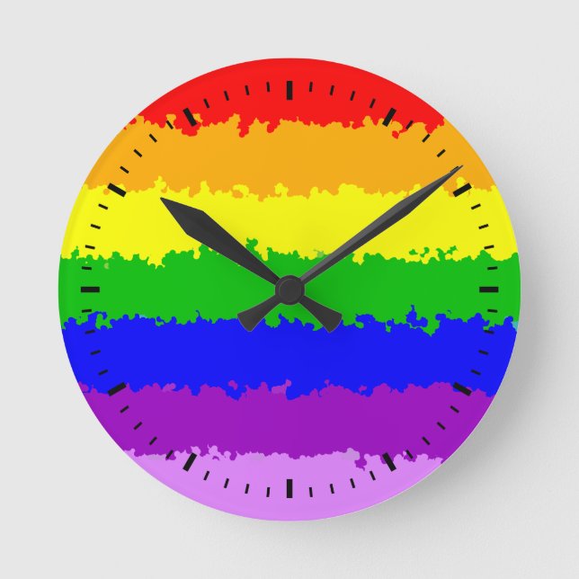 Bright and beautiful Rainbow Round Clock (Front)