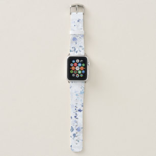 Bright and Blue and Gray Splatter Apple Watch Band