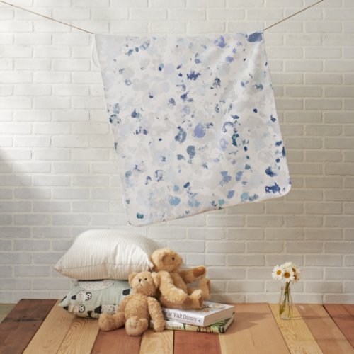 Bright and Blue and Gray Splatter Baby Blanket