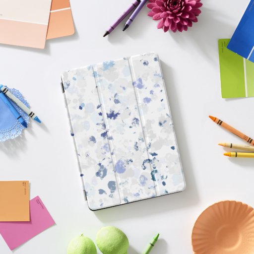 Bright and Blue and Gray Splatter iPad Pro Cover