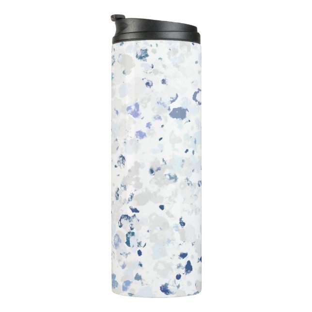 Bright and Blue and Gray Splatter Thermal Tumbler (Rotated Right)