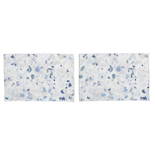 Bright and Blue Gray Splatter Pillow Case (Front-Set)