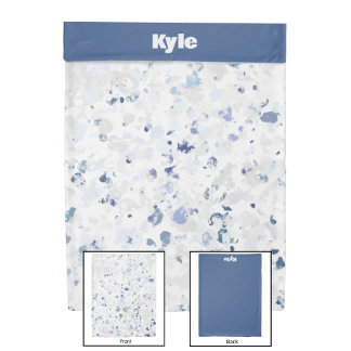 Bright and Blue Gray Splatter with Name Duvet Cover