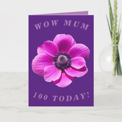 Bright and Bold 100th Birthday Card for Mom