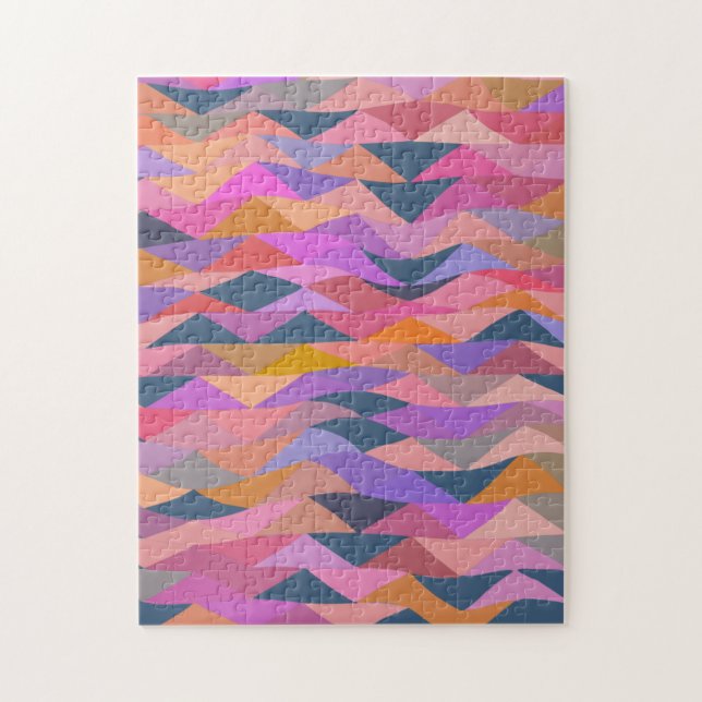Bright and Bold Abstract Triangles in Vivid Color Jigsaw Puzzle (Vertical)