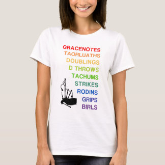 Bright and Bold Bagpipe Embellishments T-shirt