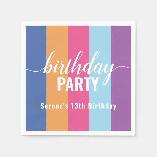Bright and Bold Color Swatch Birthday Napkins