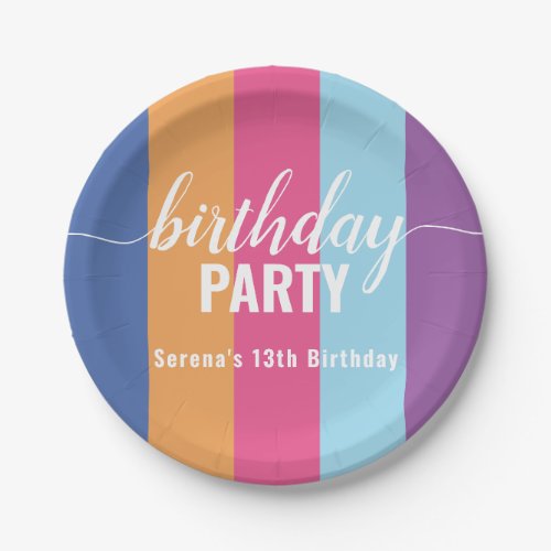 Bright and Bold Color Swatch Birthday Paper Plates