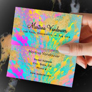 Bright and Bold Colorful Paint Splatters Business Card