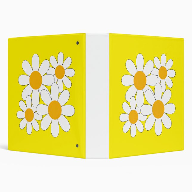 Bright and Bold Daisy 3 Ring Binder (Background)